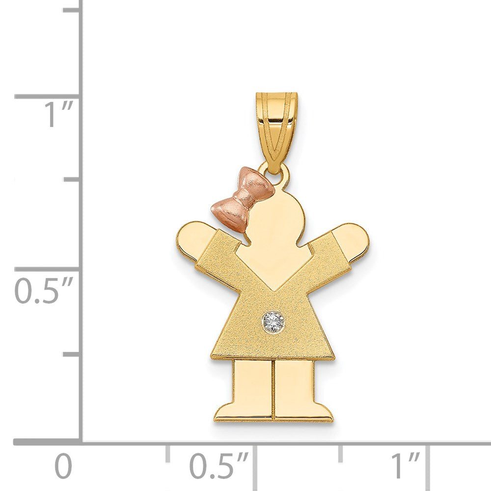 14k Two-tone AA Diamond Pendant