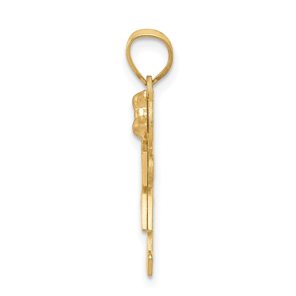 14k Two-tone AA Diamond Pendant