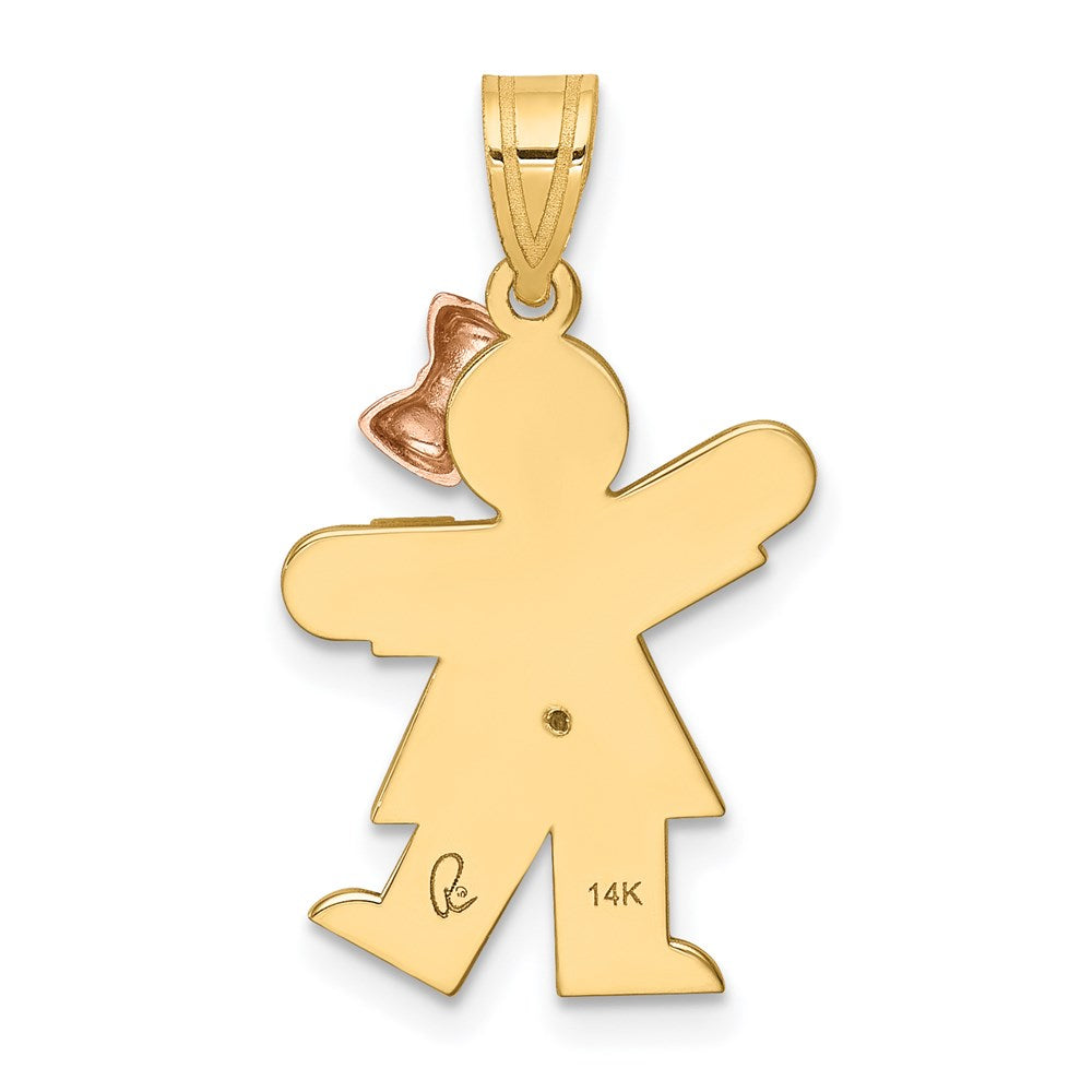 14k Two-tone AA Diamond Pendant