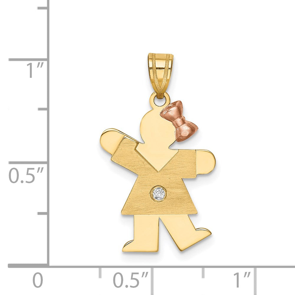 14k Two-tone AAA Diamond Pendant