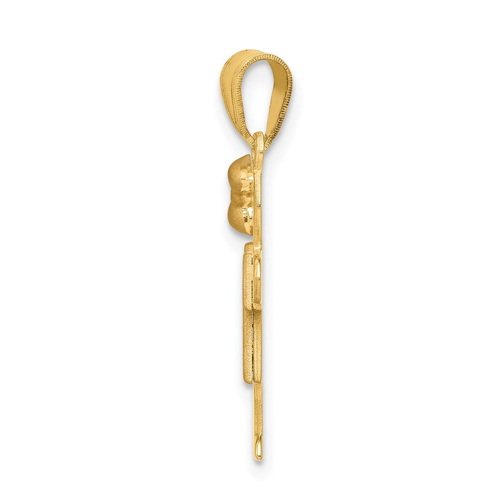 14k Two-Tone Small Girl w/ Bow on Left Engravable Charm