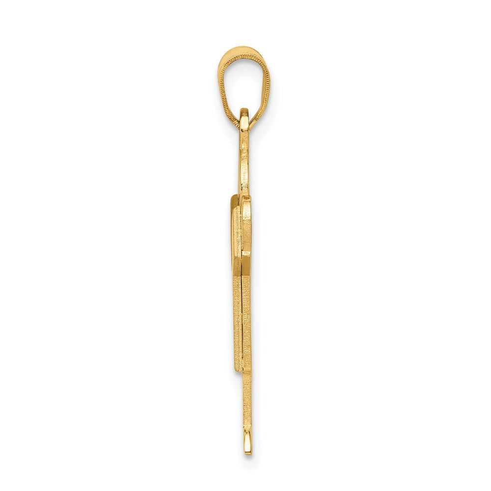 14k Solid Satin Engravable Boy Charm