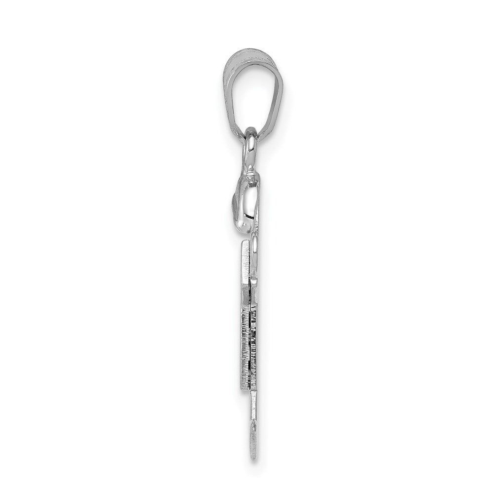 14k White Gold Small Boy w/Hat on Right Engravable Charm
