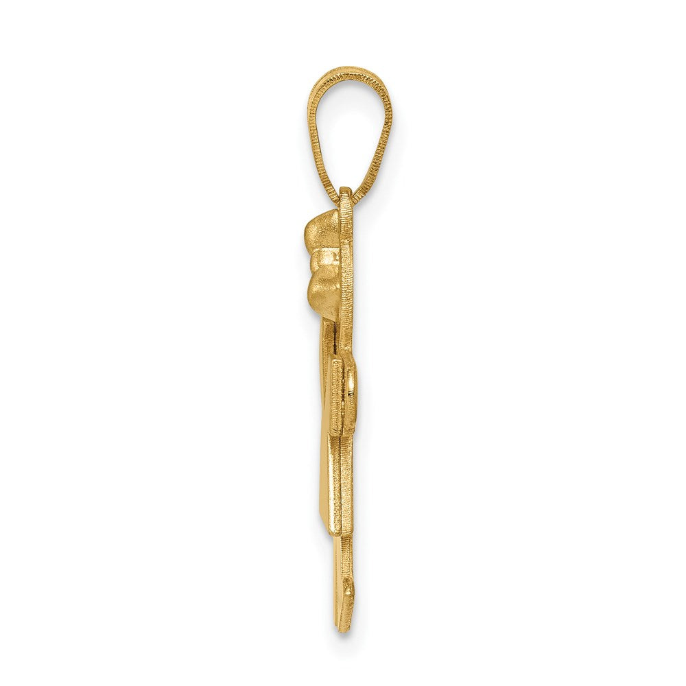 14k Solid Engravable Girl with Bow on Right Charm