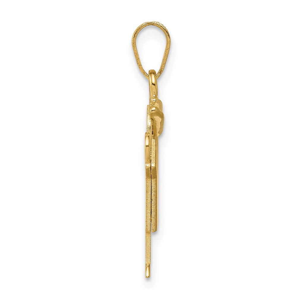 14k Solid Engravable Boy with Hat on Right Charm