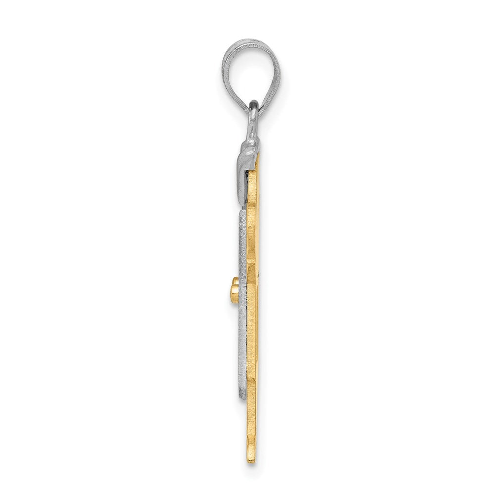 14k Two-Tone Large Boy with Hat on Left Engravable Charm