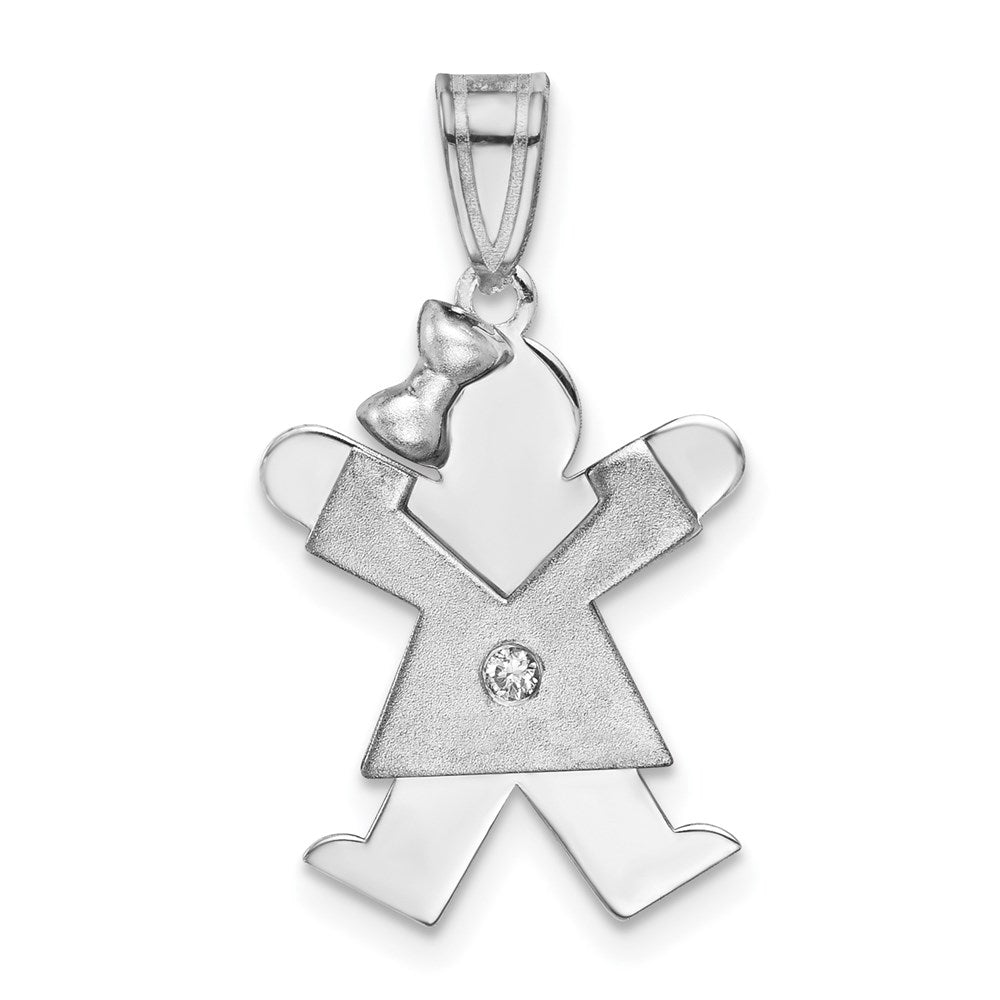 14k White Gold AAA Diamond Pendant