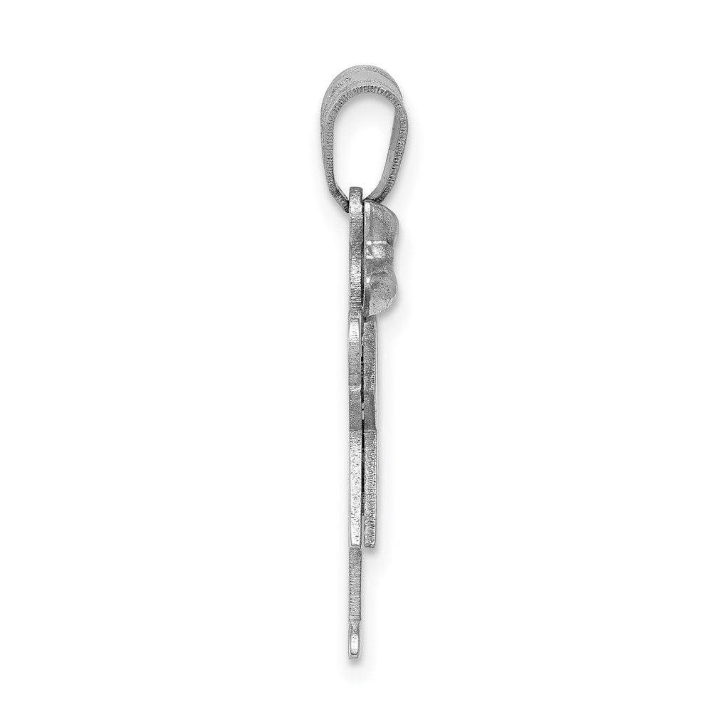 14k White Gold A Diamond Pendant