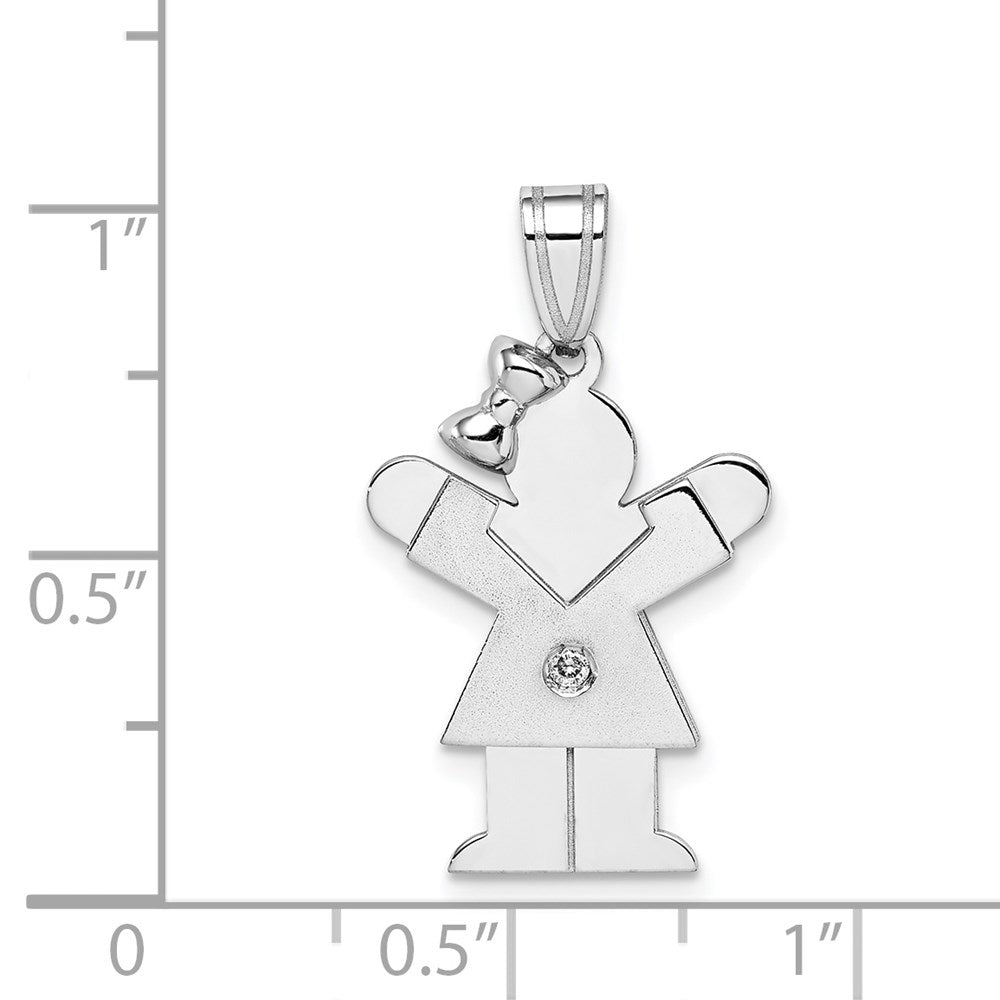 14k White Gold VS Diamond Kid Pendant