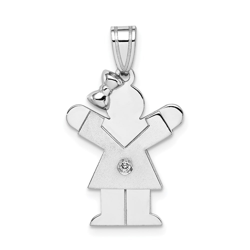 14k White Gold A Diamond Pendant