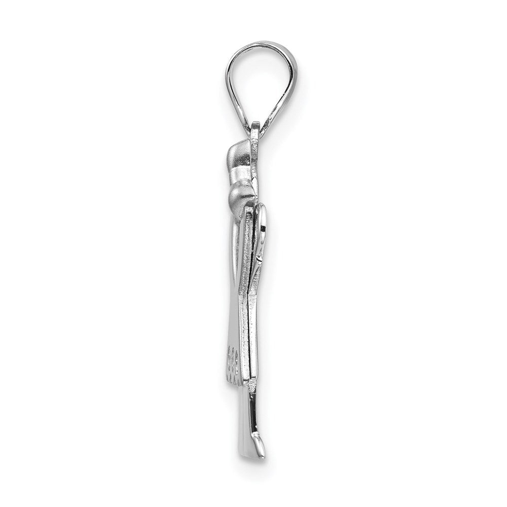 14k White Gold A Diamond Pendant