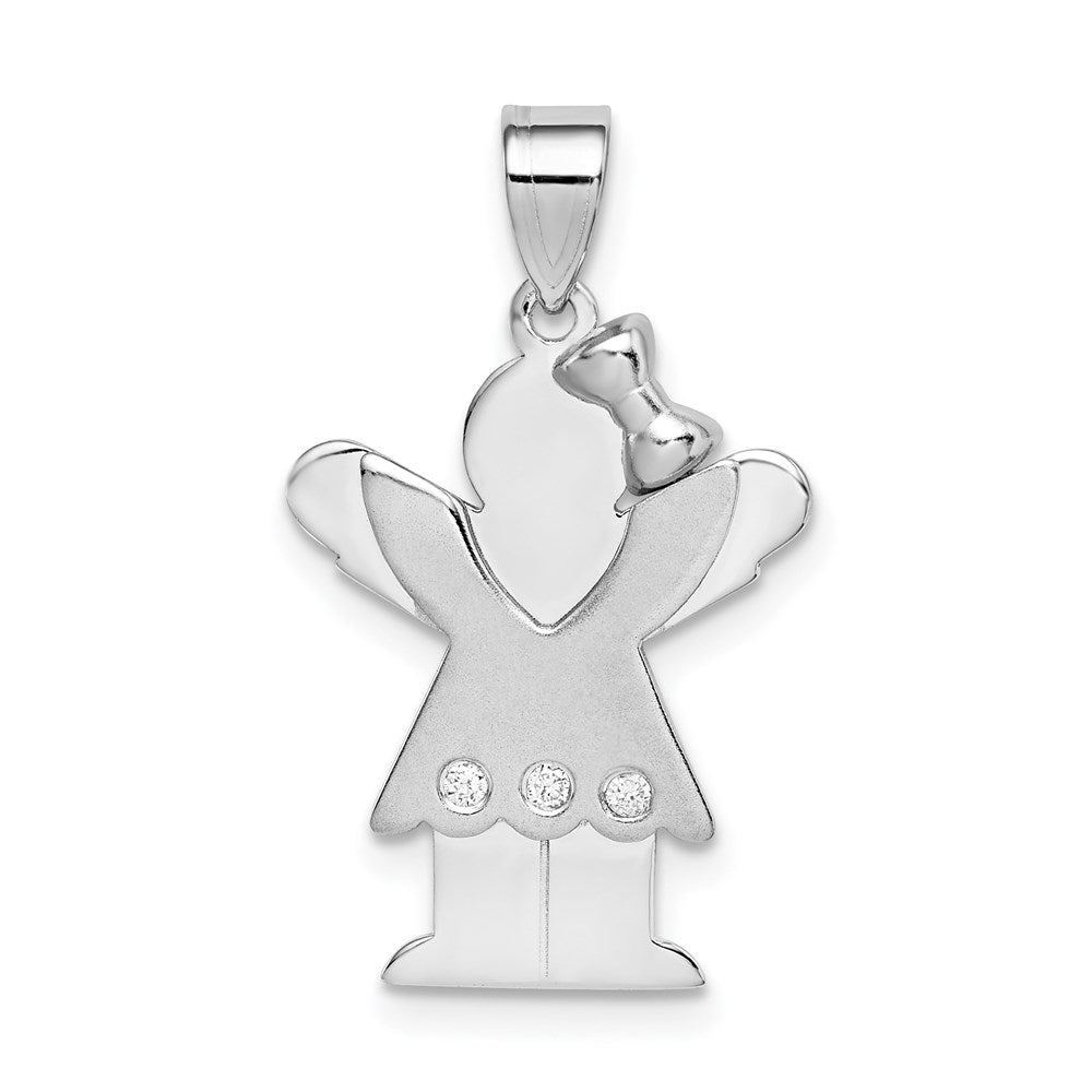 14k White Gold A Diamond Pendant