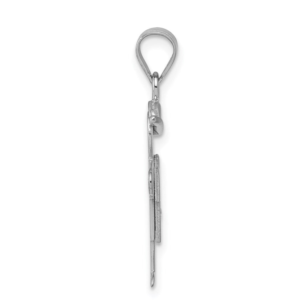 14k White Gold AAA Diamond Kid Pendant