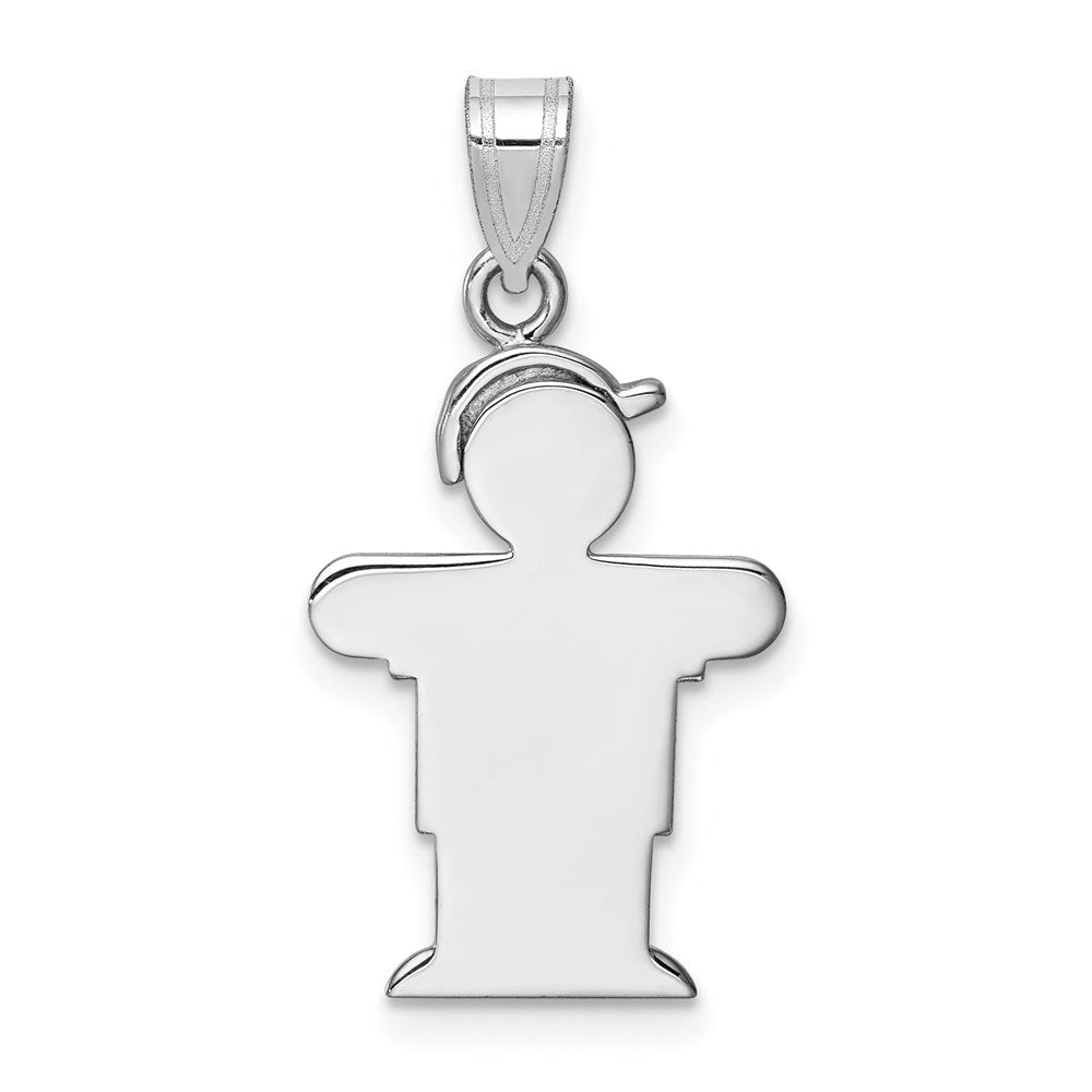 14k White Gold AAA Diamond Kid Pendant