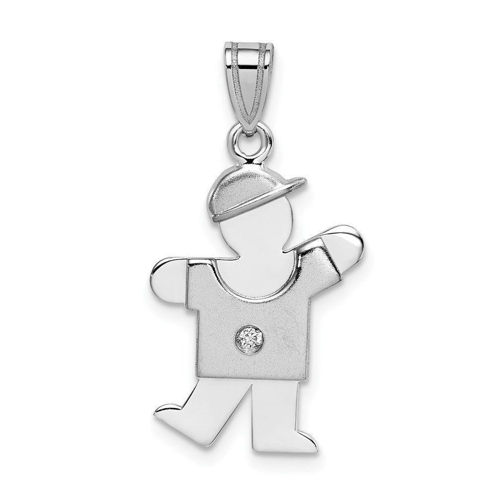 14k White Gold AAA Diamond Pendant