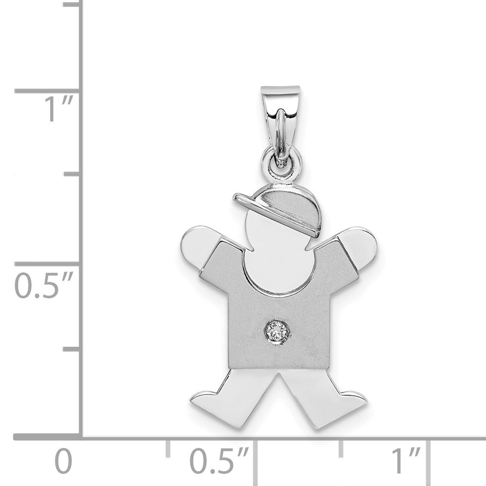 14k White Gold AA Diamond Pendant