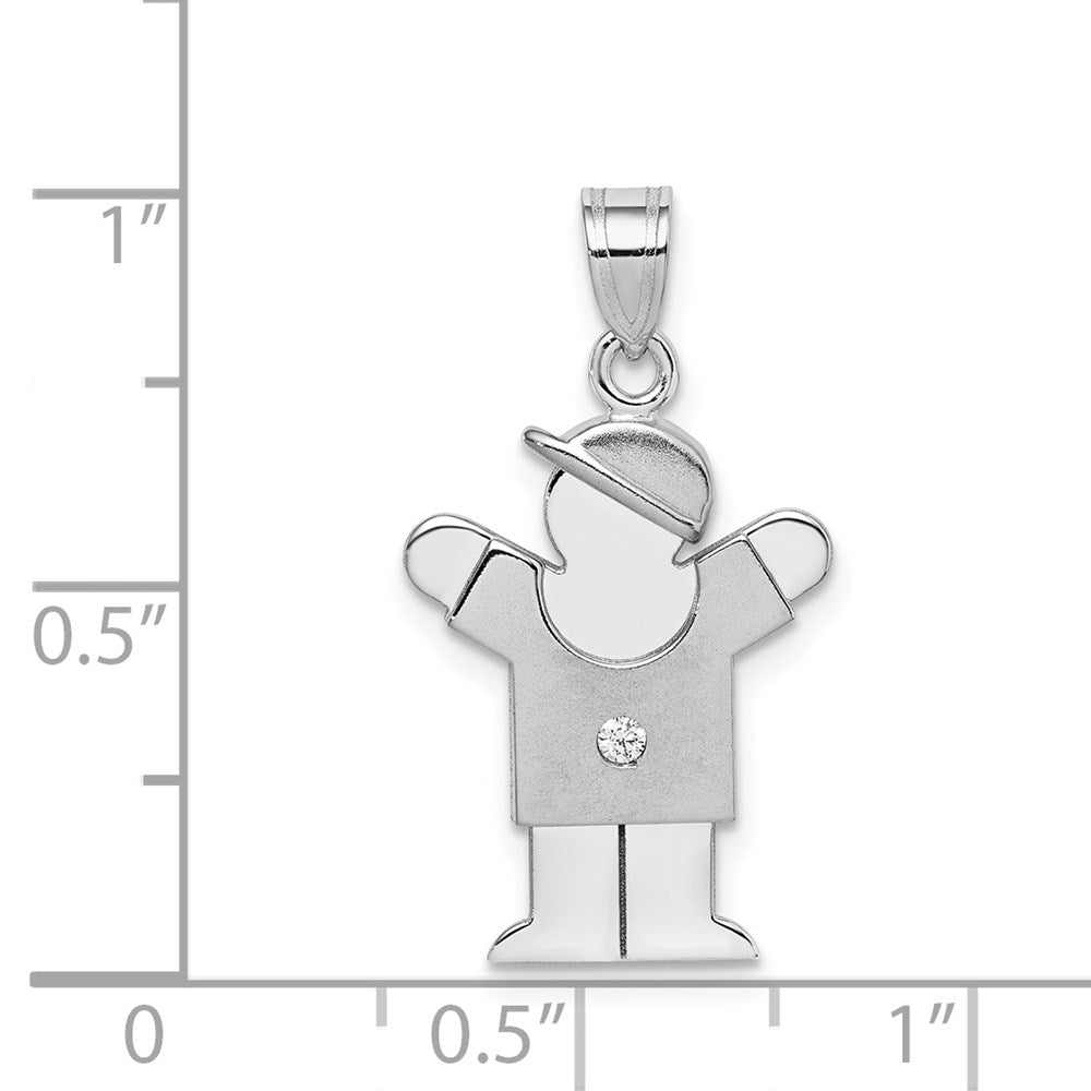 14k White Gold AA Diamond Pendant