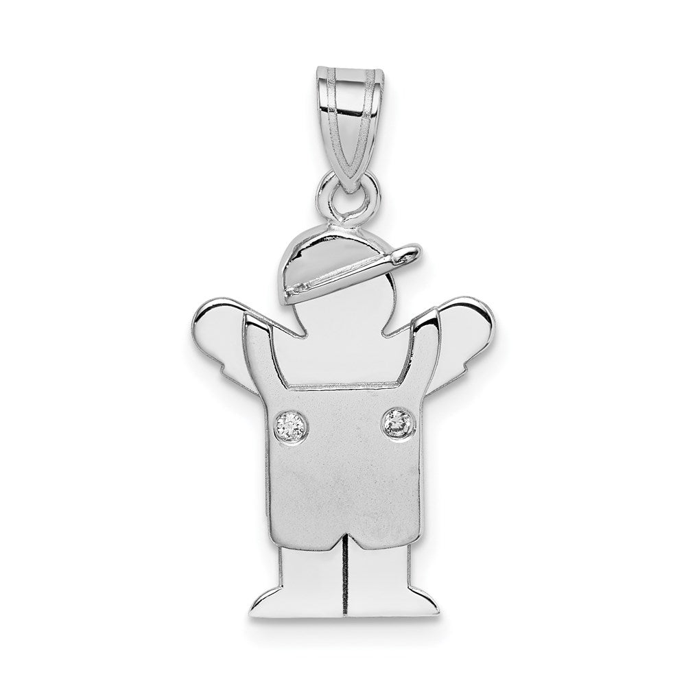 14k White Gold AAA Diamond Pendant