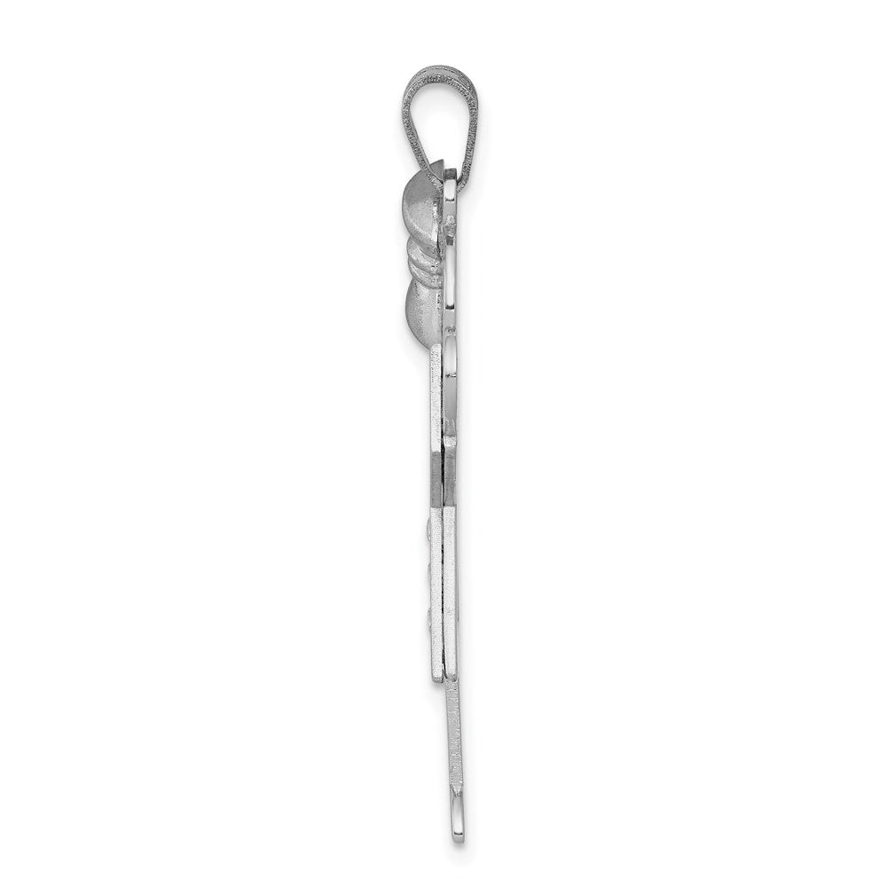 14k White Gold A Diamond Pendant