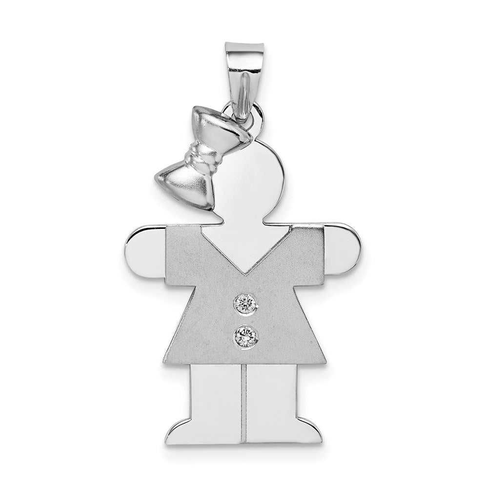 14k White Gold AA Diamond Pendant