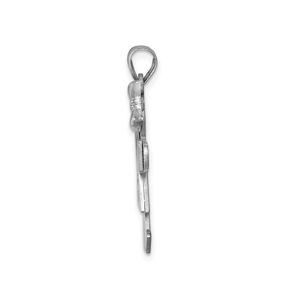 14k White Gold A Diamond Pendant