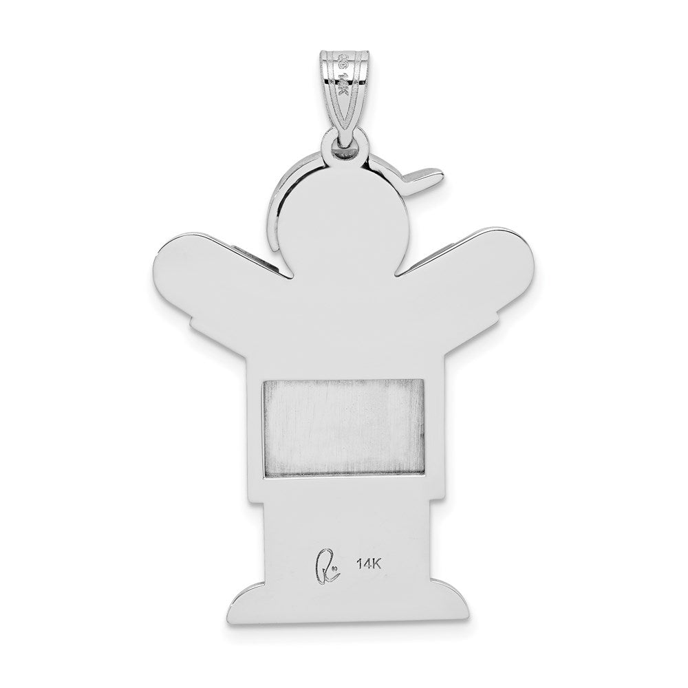 14k White Gold A Diamond Pendant