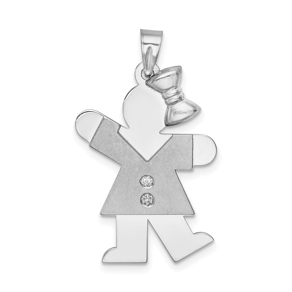 14k White Gold A Diamond Pendant