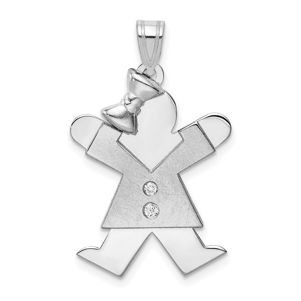 14k White Gold AAA Diamond Pendant