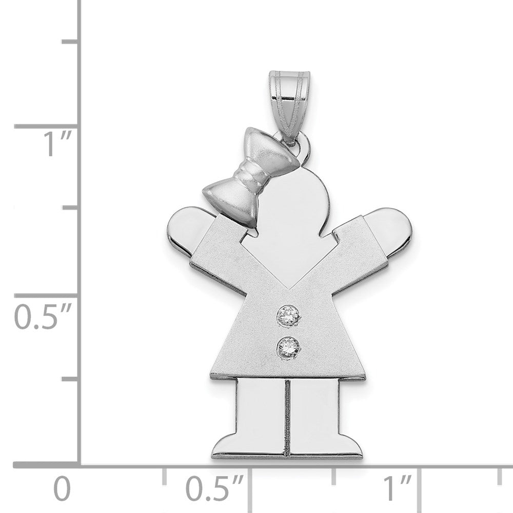 14k White Gold A Diamond Pendant