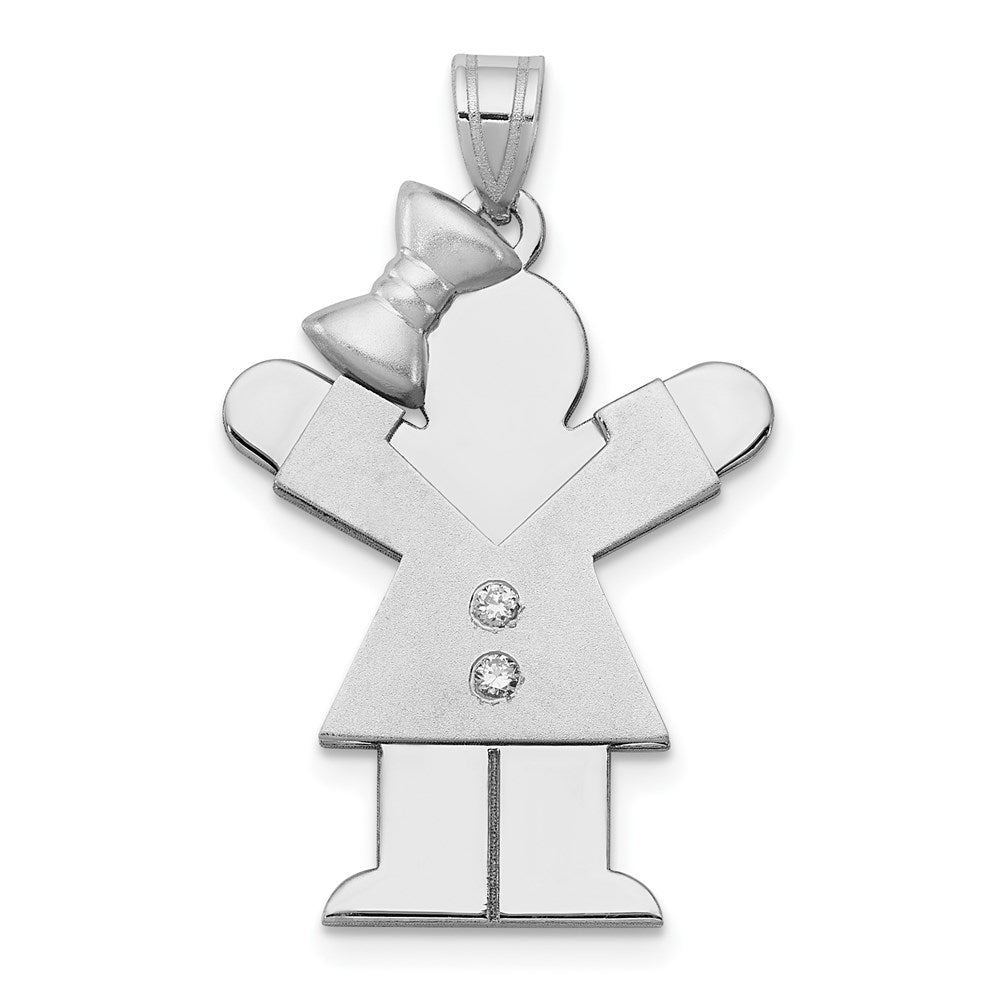 14k White Gold A Diamond Pendant
