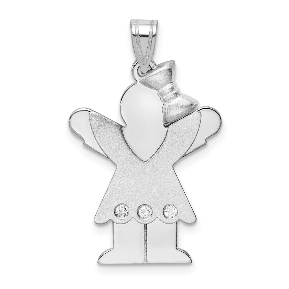 14k White Gold AAA Diamond Pendant