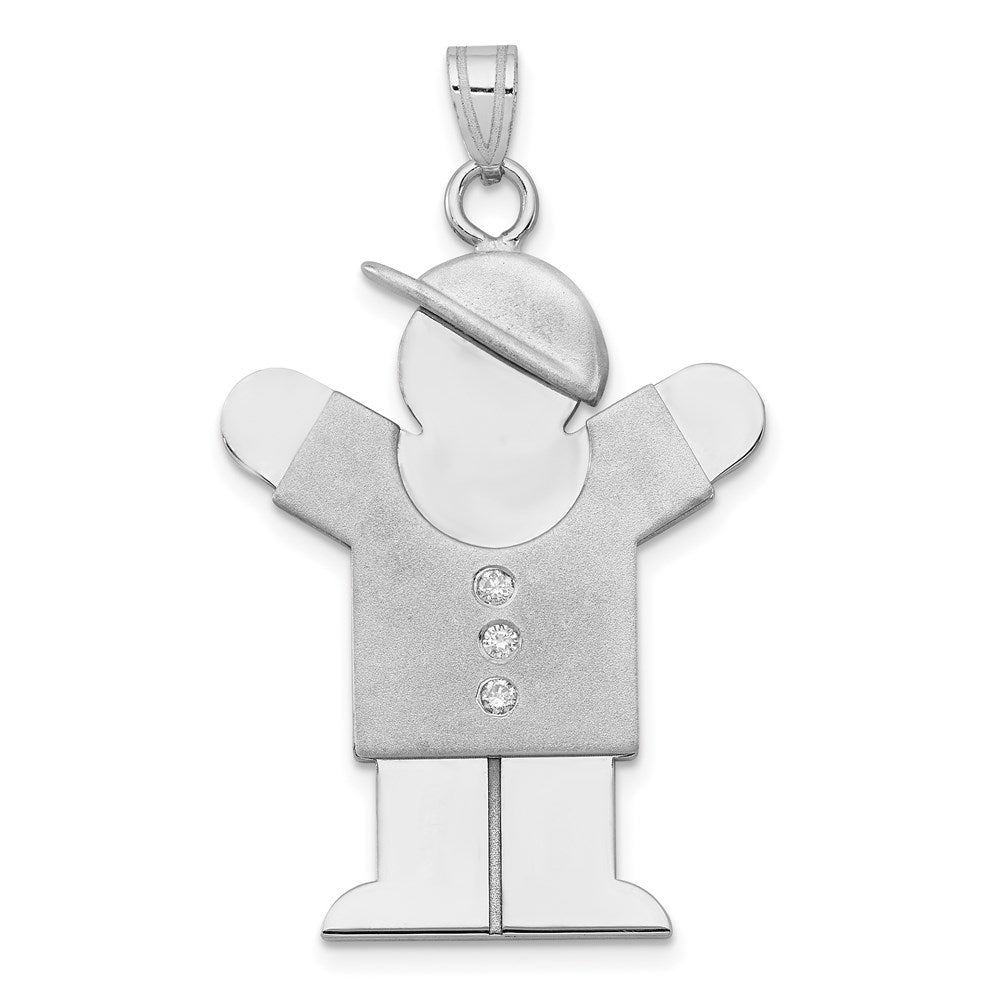 14k White Gold AA Diamond Pendant
