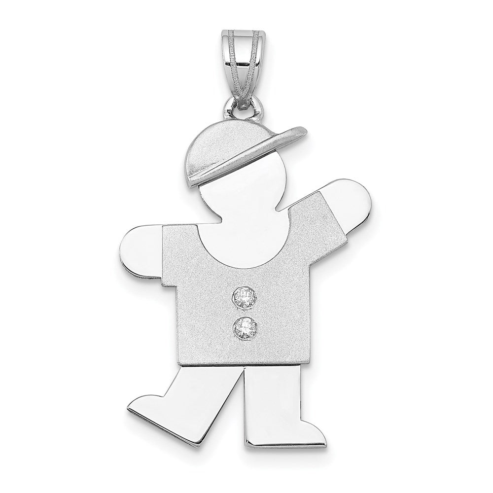 14k White Gold AAA Diamond Pendant