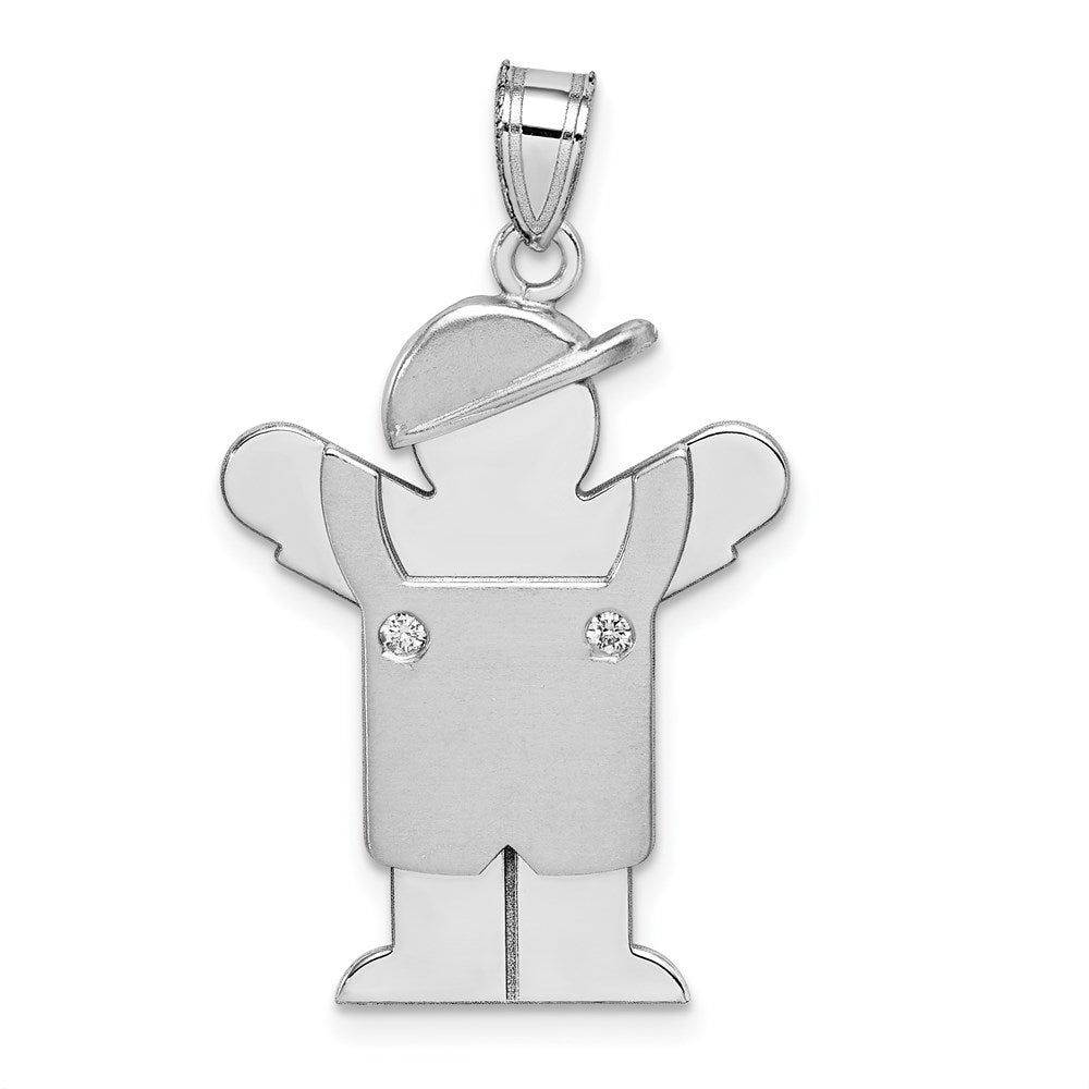 14k White Gold AA Diamond Pendant