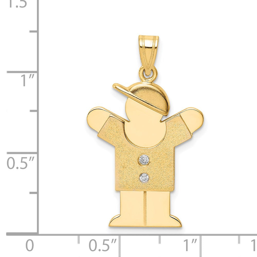 14k Yellow Gold A Diamond Kid Pendant