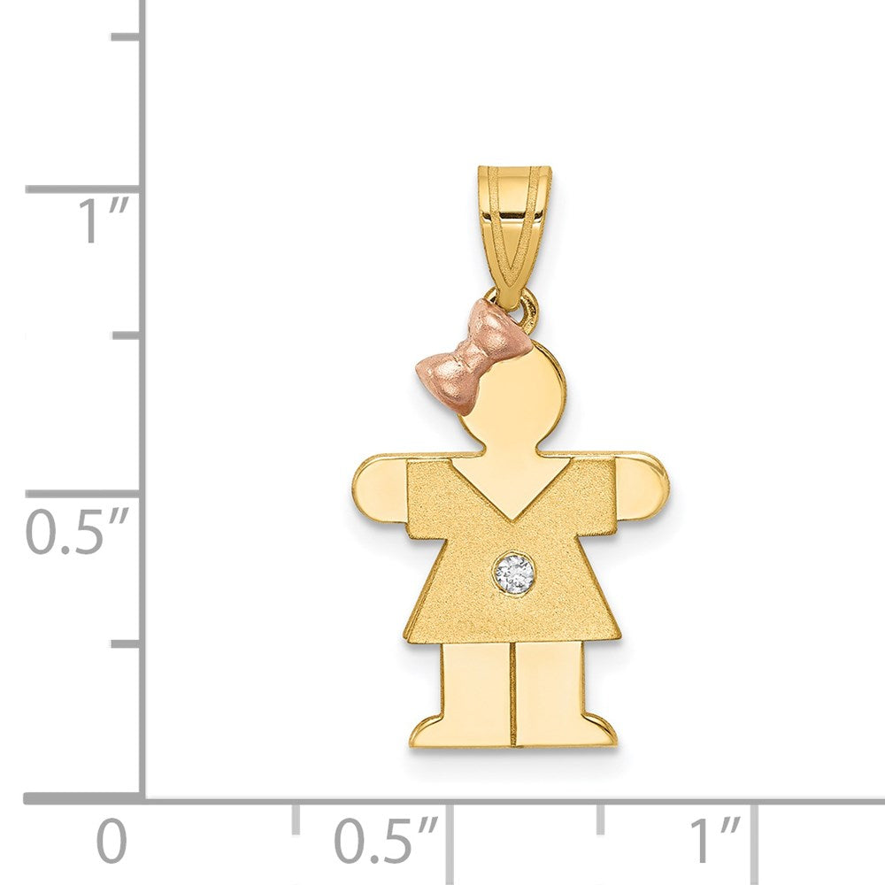 14k Two-tone AAA Diamond Pendant