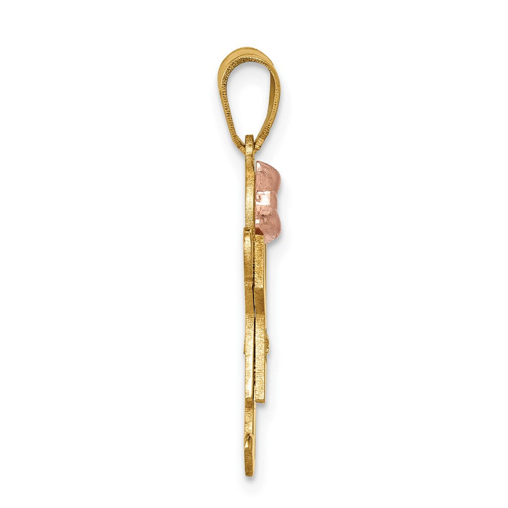 14k Two-tone VS Diamond Pendant