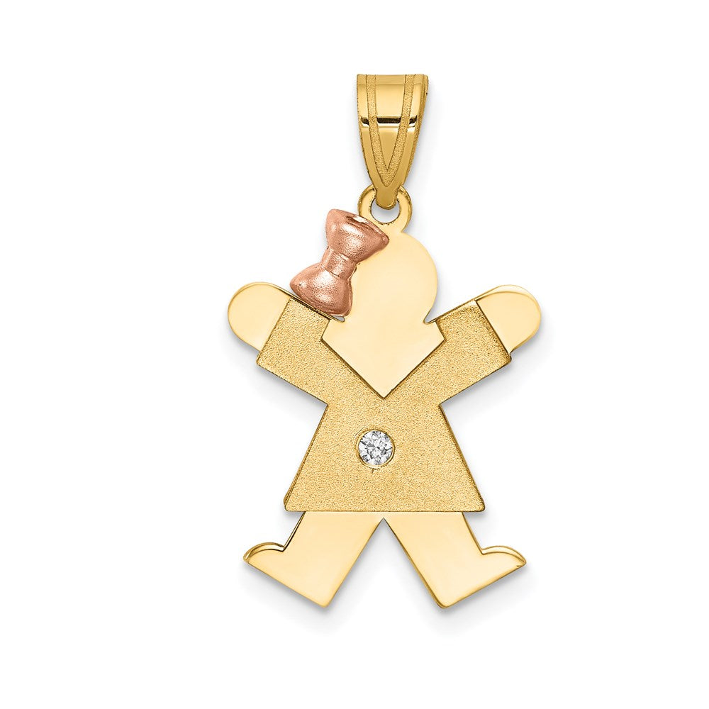 14k Two-tone VS Diamond Pendant