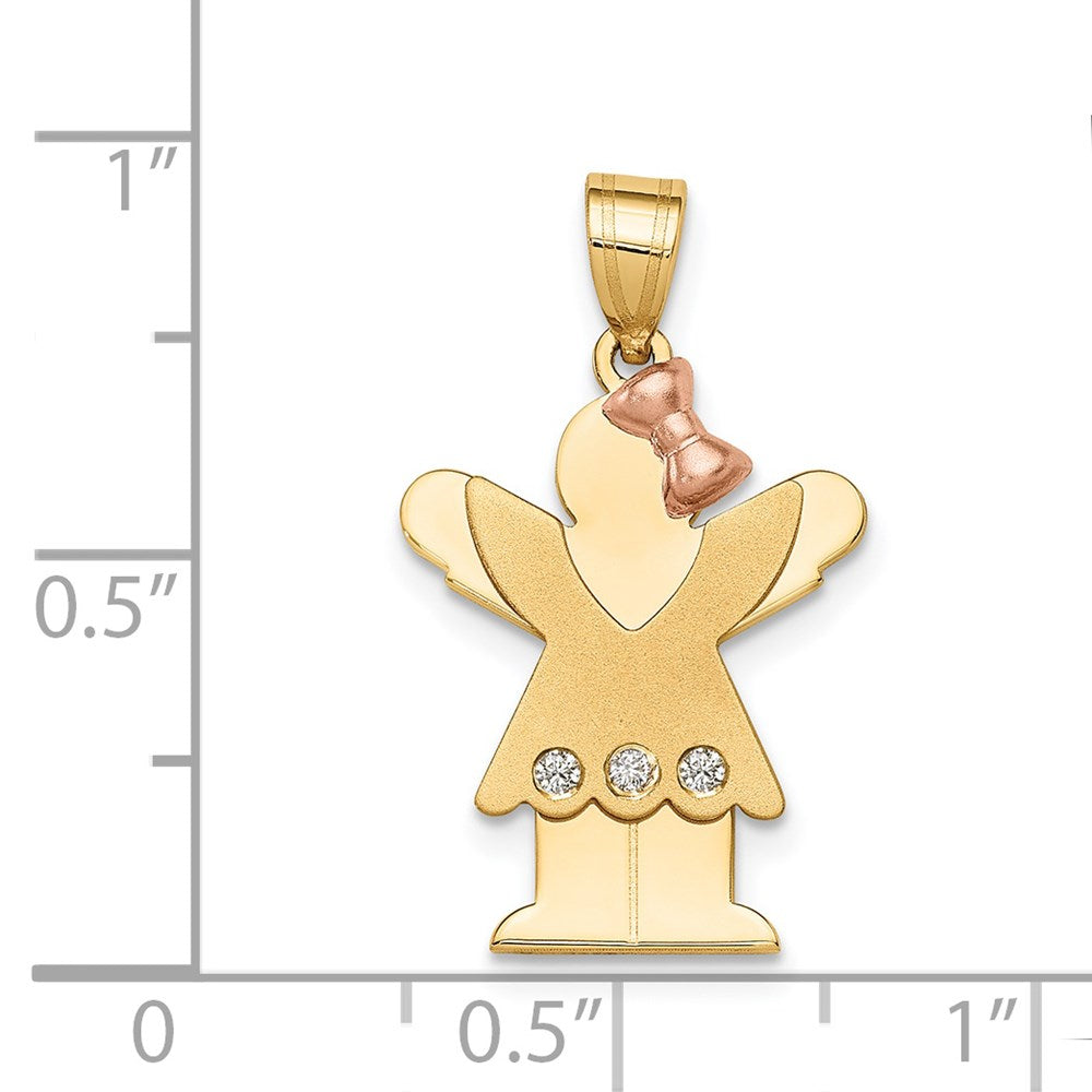 14k Two-tone AA Diamond Pendant