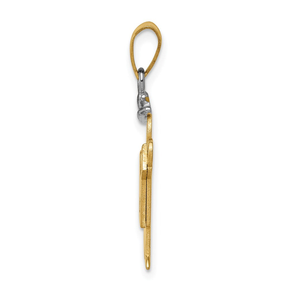 14k Yellow Gold Two-tone A Diamond Kid Pendant