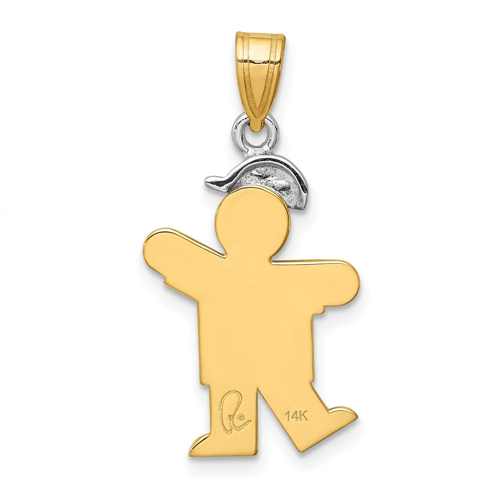 14k Two-tone AAA Diamond Pendant