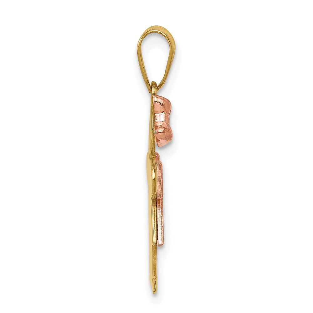14k Yellow Gold Two-tone AAA Diamond Kid Pendant