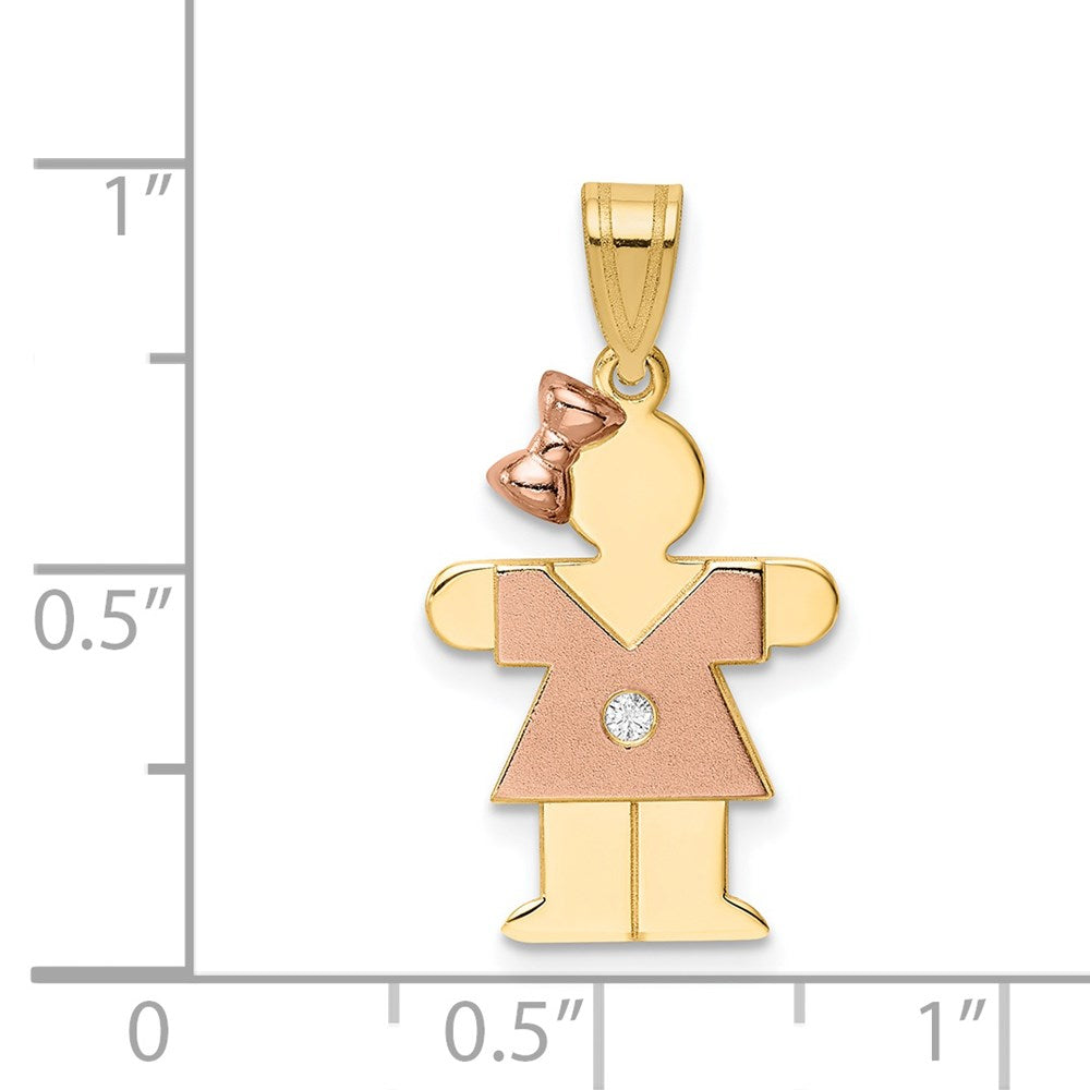 14k Yellow Gold Two-tone AAA Diamond Kid Pendant