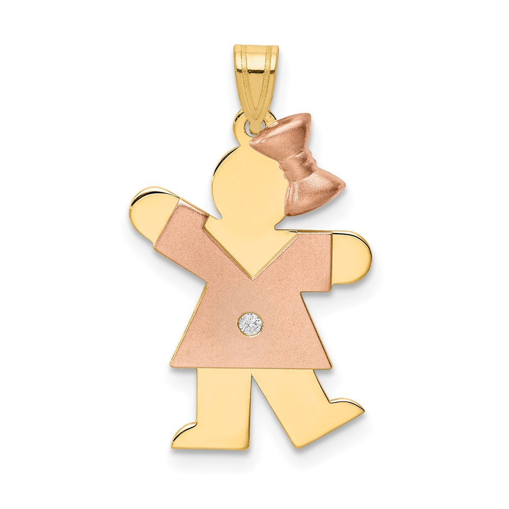 14k Two-tone VS Diamond Pendant