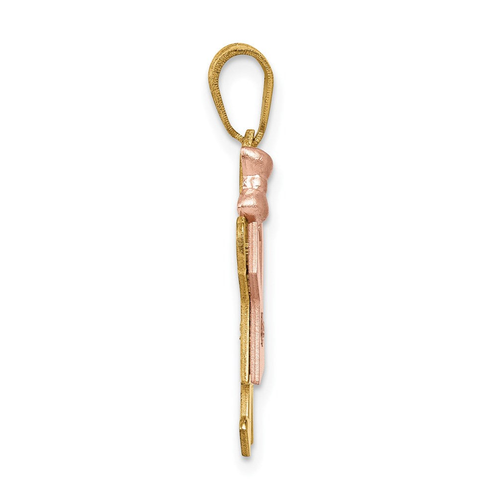 14k Two-tone AAA Diamond Pendant