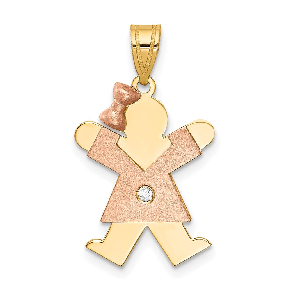14k Two-tone VS Diamond Pendant