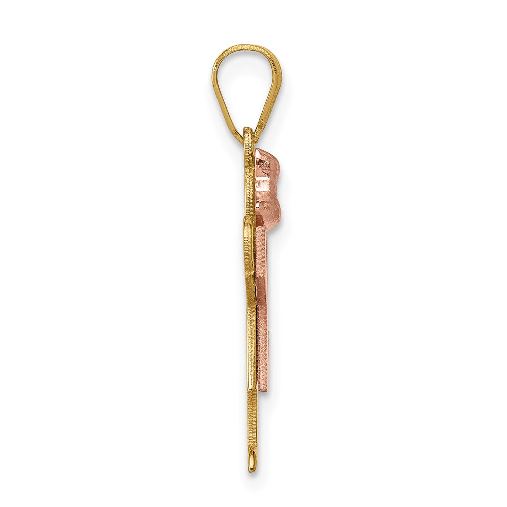 14k Two-tone VS Diamond Pendant