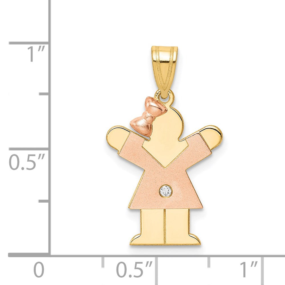 14k Two-tone AAA Diamond Pendant