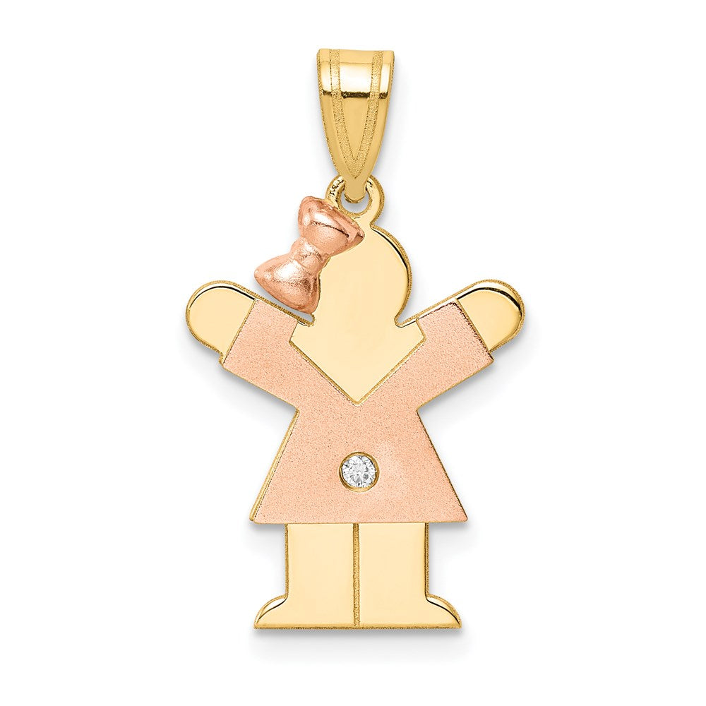 14k Two-tone VS Diamond Pendant