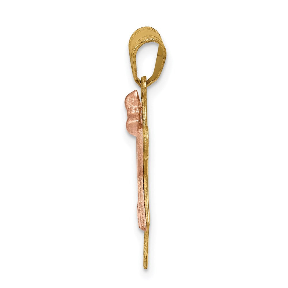 14k Two-tone AAA Diamond Pendant